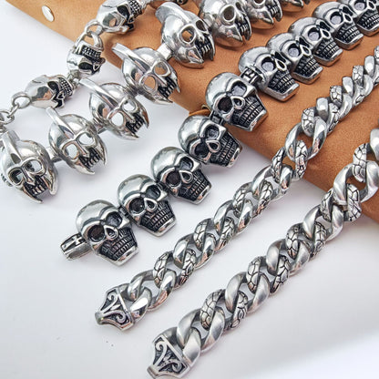 Unisex Hip-Hop Lines Bracelet Featuring Titanium Steel Chain And Stainless Steel In Steel Color