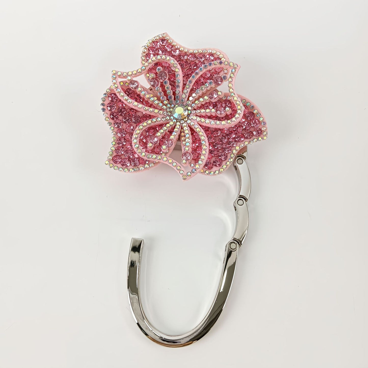 Electroplated Dyed Black Alloy Flowers Bag Pendant With Rhinestones For Christmas