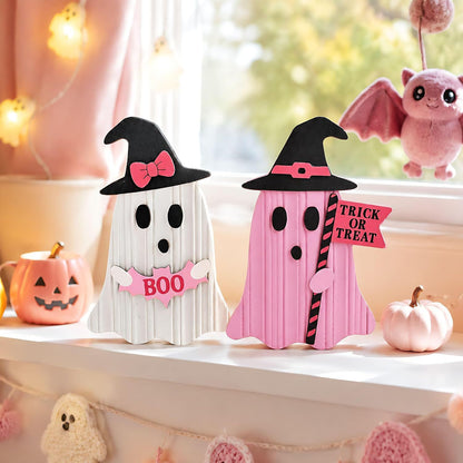 Novelty Wooden Ghost Halloween Ornament For Home Decoration, Perfect For Halloween Party Supplies