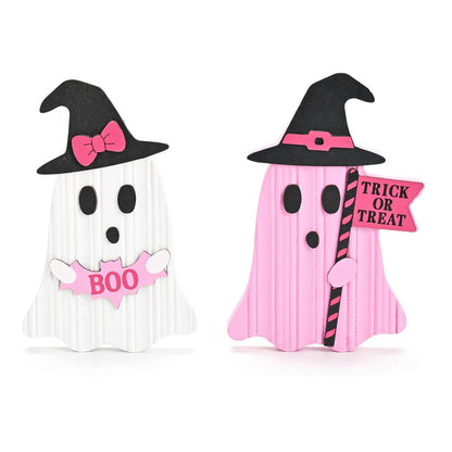 Novelty Wooden Ghost Halloween Ornament For Home Decoration, Perfect For Halloween Party Supplies