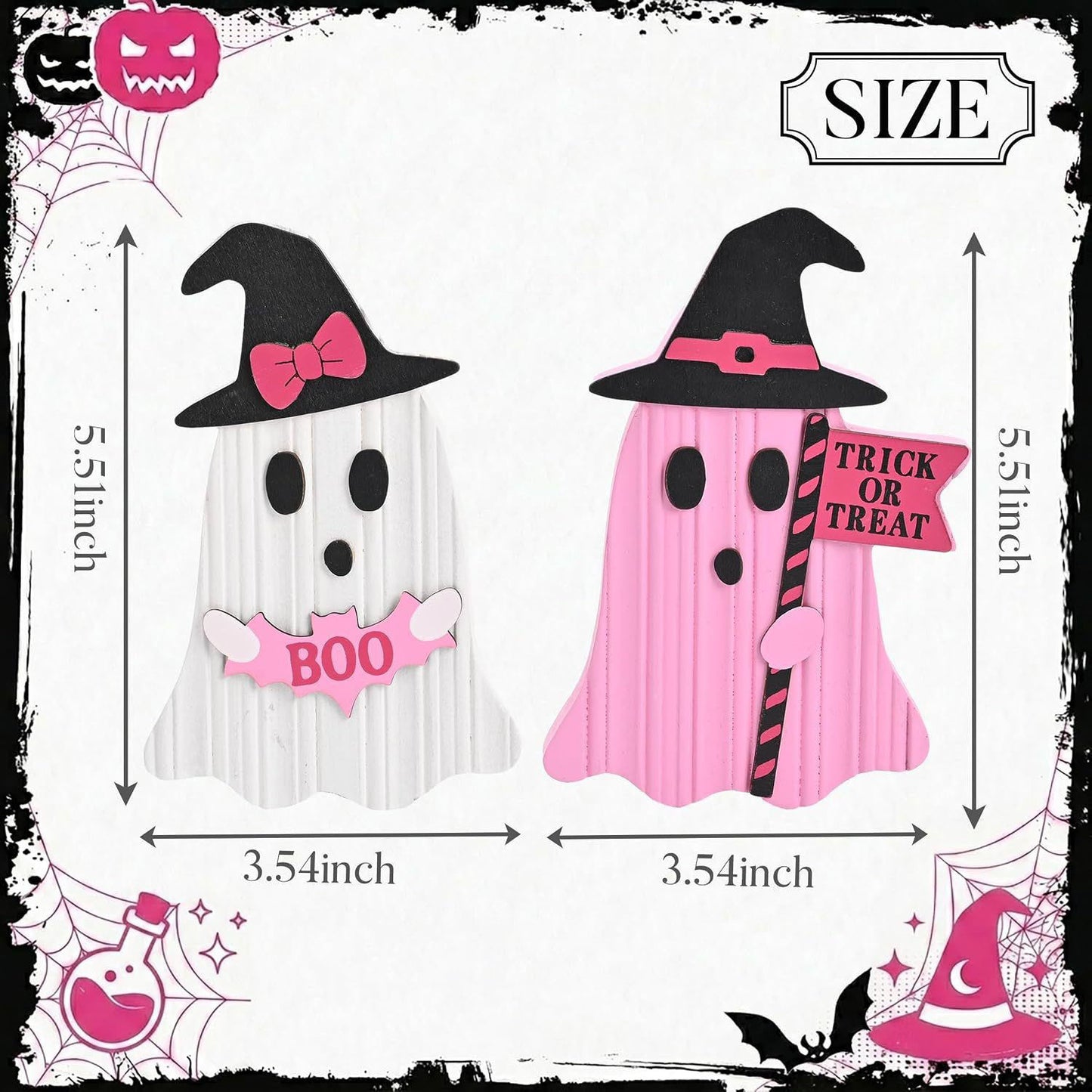 Novelty Wooden Ghost Halloween Ornament For Home Decoration, Perfect For Halloween Party Supplies