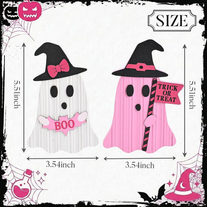 Novelty Wooden Ghost Halloween Ornament For Home Decoration, Perfect For Halloween Party Supplies