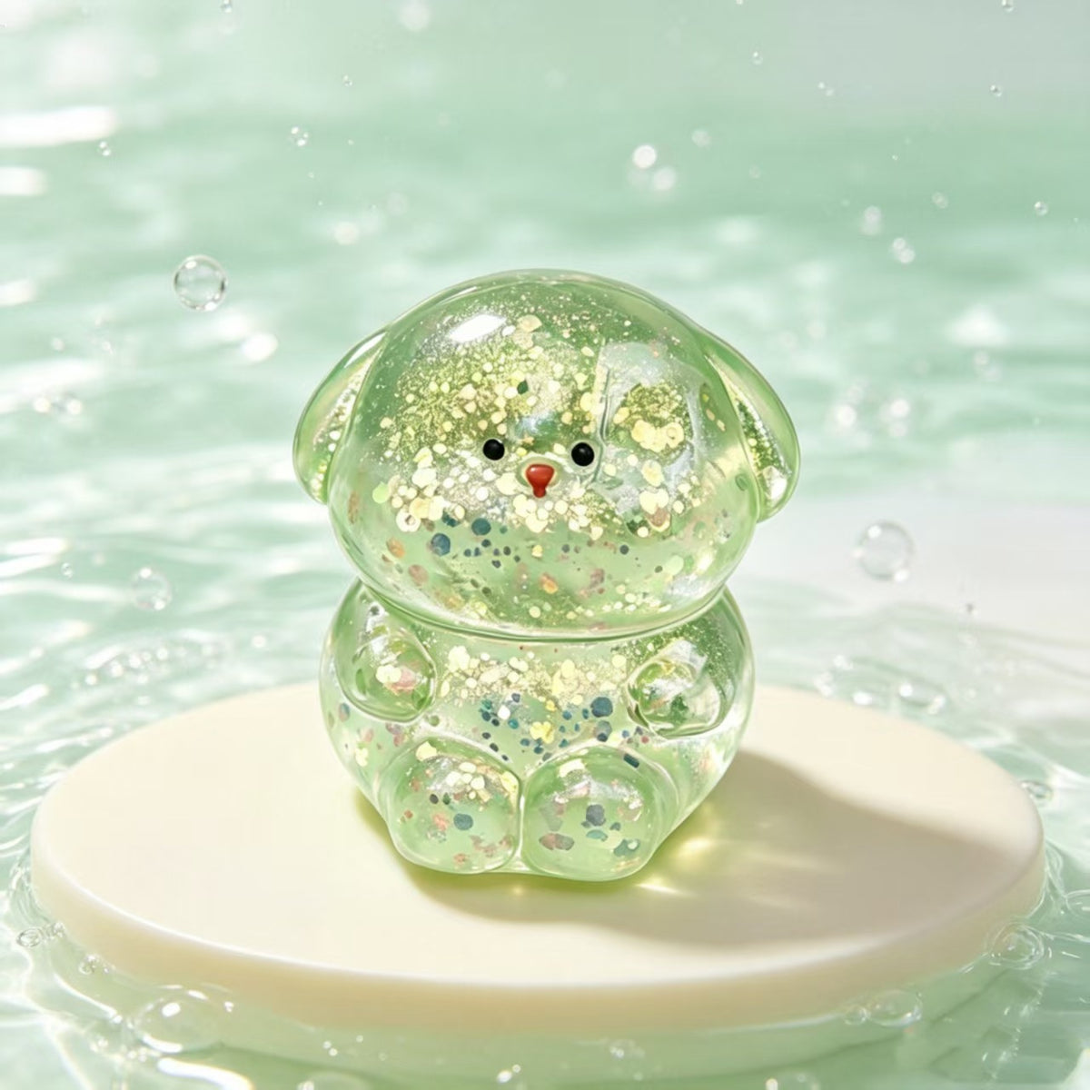 Cute Gold Dog Squishy Toy Made Of Soft Glue Featuring Shiny Metallic Craftsmanship For Stress Relief