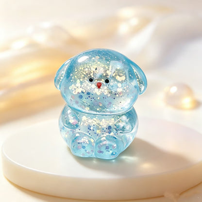 Cute Gold Dog Squishy Toy Made Of Soft Glue Featuring Shiny Metallic Craftsmanship For Stress Relief