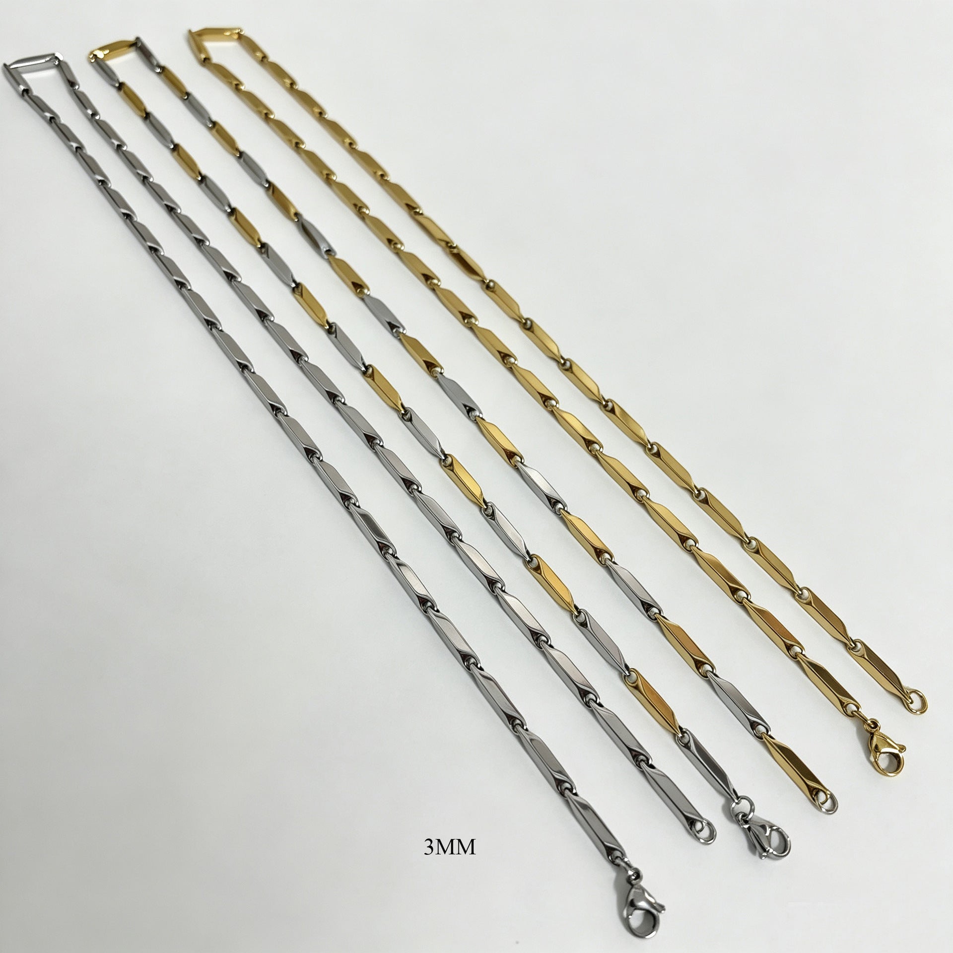 Handmade Men's Stainless Steel Bracelets In 18K Real Gold Plated With Electroplated Finish Featuring Handmade Chain