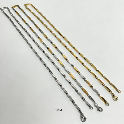 Handmade Men's Stainless Steel Bracelets In 18K Real Gold Plated With Electroplated Finish Featuring Handmade Chain