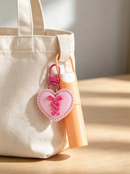 Sweet Heart Shape Alloy Liquid Dispensing Bottle Bag Pendant