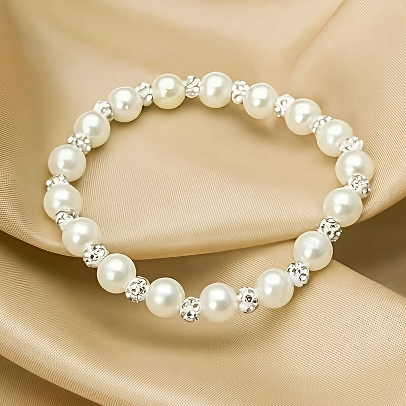Elegant Elaborate Pearl Bracelet For Women With Copper Twisted Rope Chain