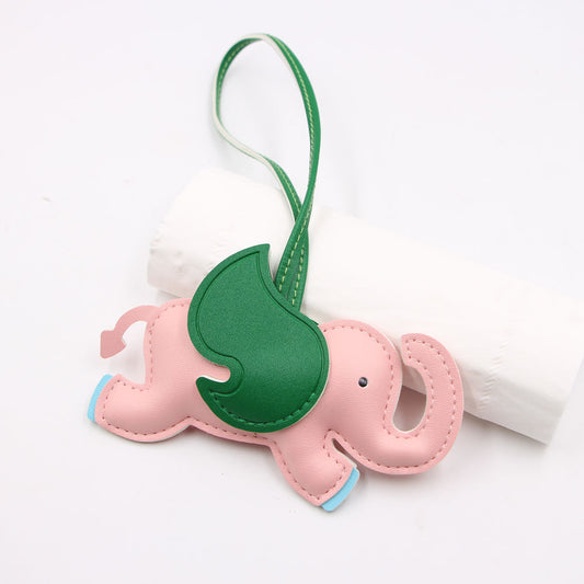 Elephant Bag Pendant In Beige Featuring Splicing Craft With Pu Leather Material And Sweet Style