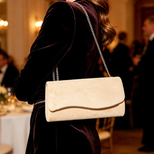 Women’s Square Velvet Evening Bag With Pearl Fashion Element And Single Shoulder Strap For Spring