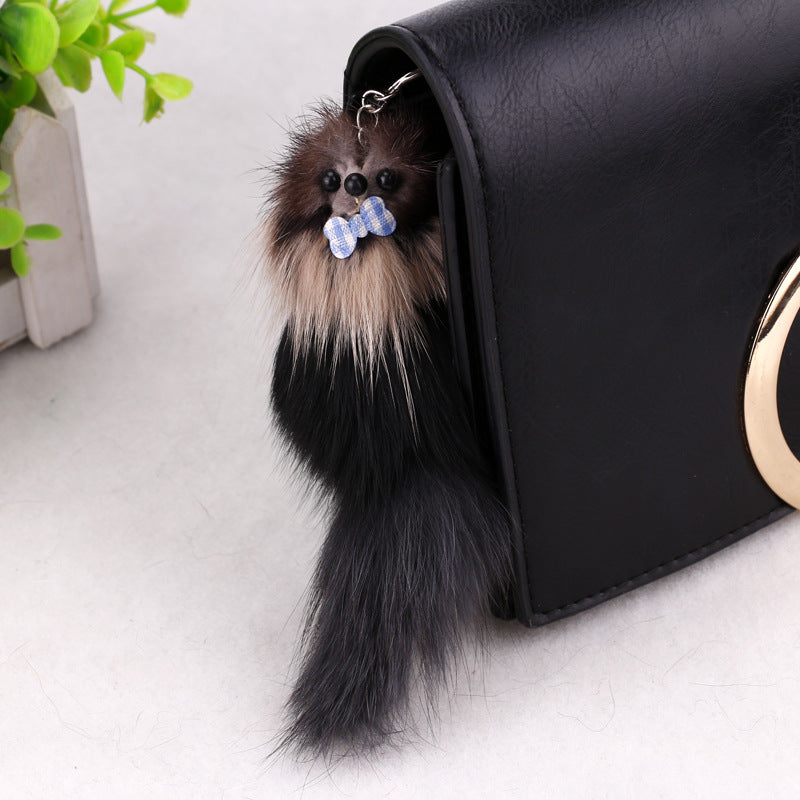 Multicolor Fox Plush Bag Charm Key Chain Accessory For Bags
