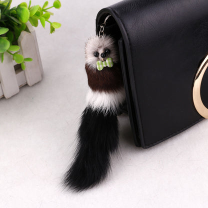 Multicolor Fox Plush Bag Charm Key Chain Accessory For Bags