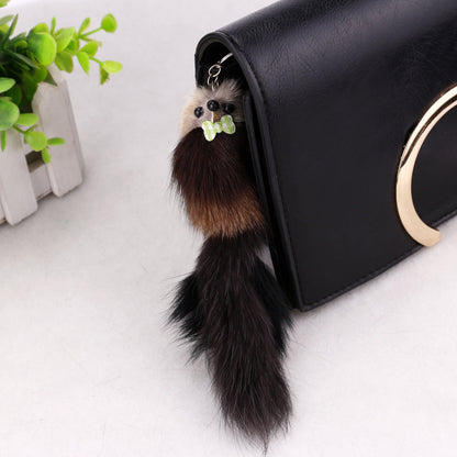 Multicolor Fox Plush Bag Charm Key Chain Accessory For Bags