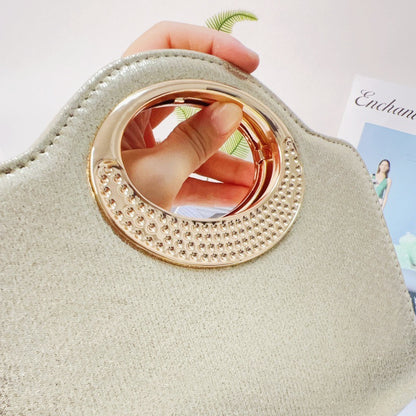 Women’s Shell Clutch Bag In PU Leather With Rhinestones And Chain Strap, Elegant Evening Bag