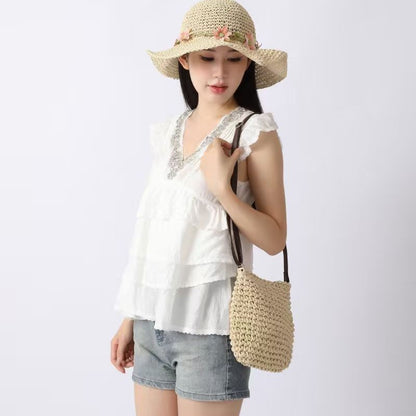 Oval Straw Shoulder Bag For Women Featuring Braid Design With Single Shoulder Strap, Portable And Stylish