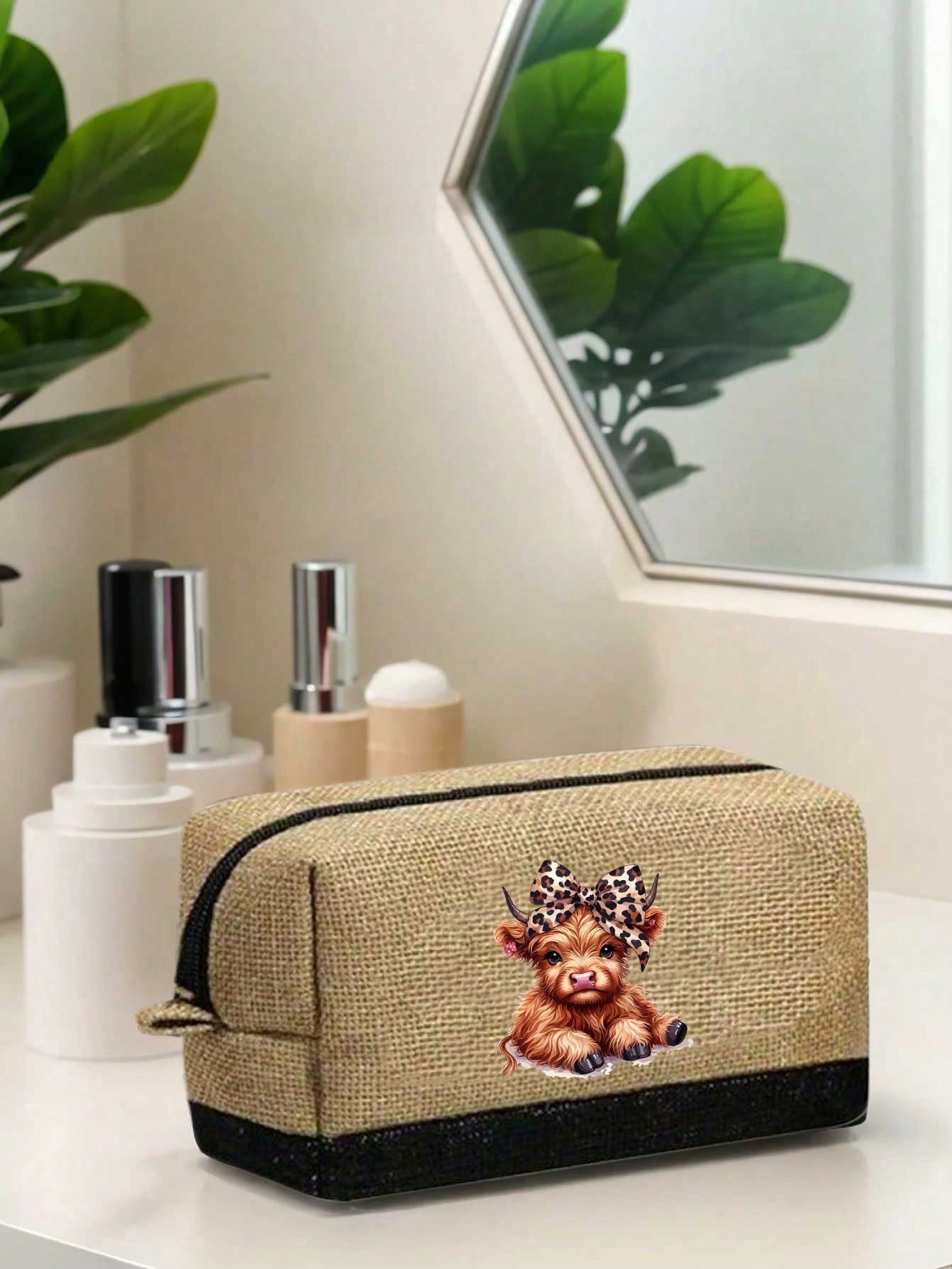 Unisex Polyester Shoulder Bag With Double Handle Featuring Printing, Portable Design For All Seasons