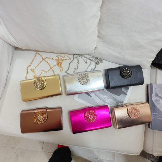 Square Polyester Evening Bag For Women With Chain Strap, Stylish Long Wallet Design Perfect For Summer