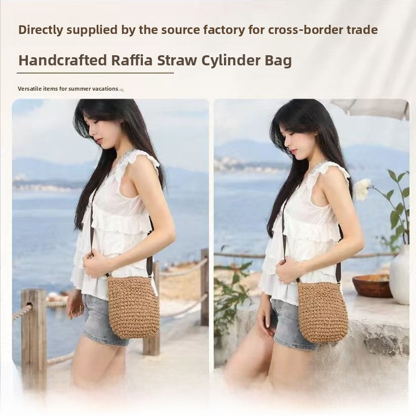 Oval Straw Shoulder Bag For Women Featuring Braid Design With Single Shoulder Strap, Portable And Stylish