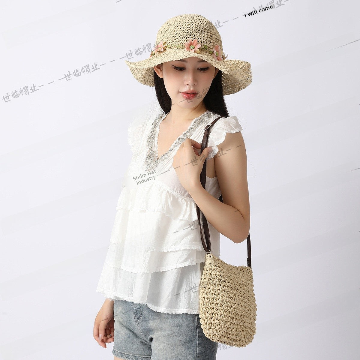 Oval Straw Shoulder Bag For Women Featuring Braid Design With Single Shoulder Strap, Portable And Stylish