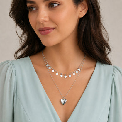 Sweet Heart Shape Necklace For Women In Gold Featuring KC Golden Plated Zinc Alloy With Imitation Pearl Inlay