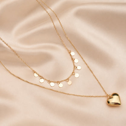 Sweet Heart Shape Necklace For Women In Gold Featuring KC Golden Plated Zinc Alloy With Imitation Pearl Inlay