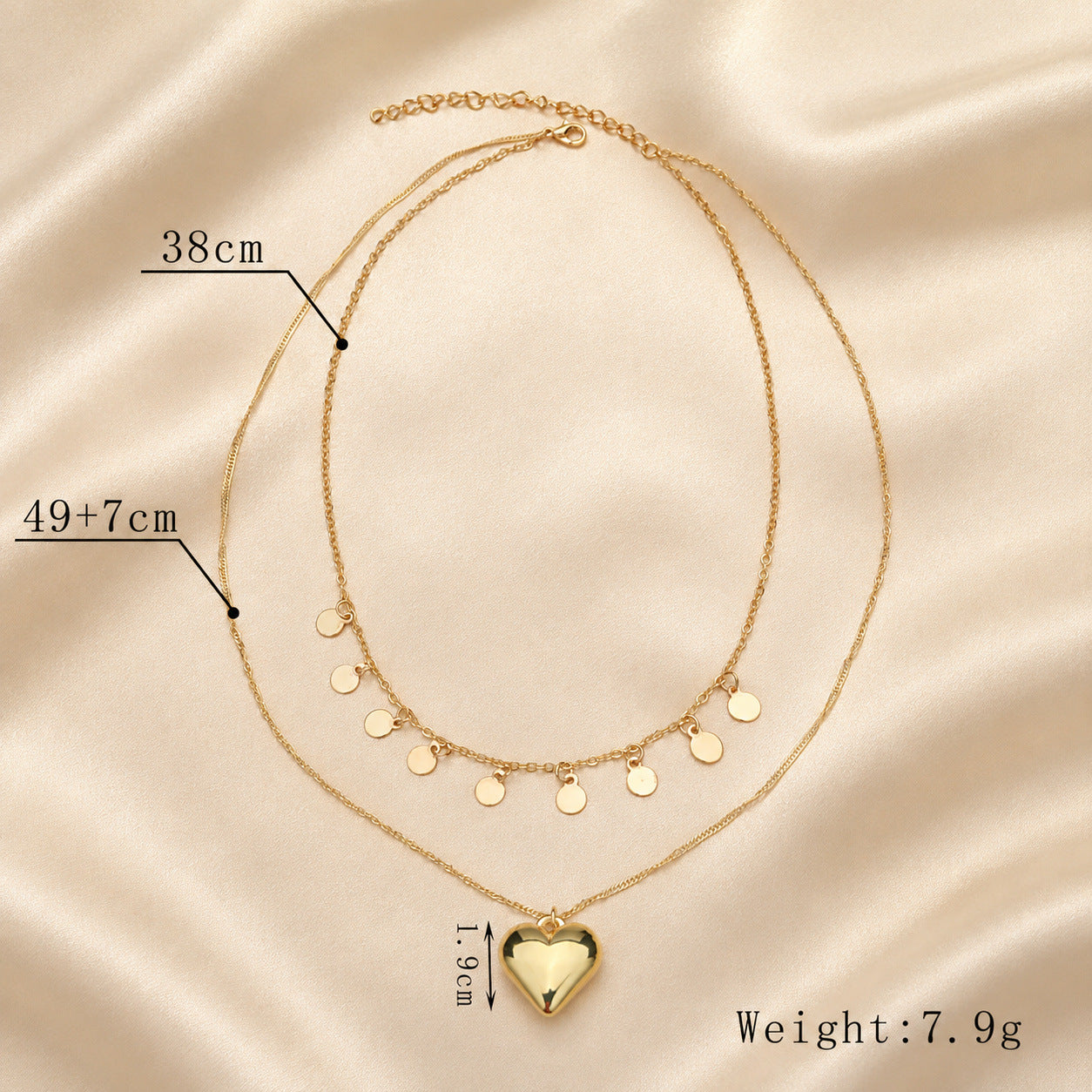 Sweet Heart Shape Necklace For Women In Gold Featuring KC Golden Plated Zinc Alloy With Imitation Pearl Inlay