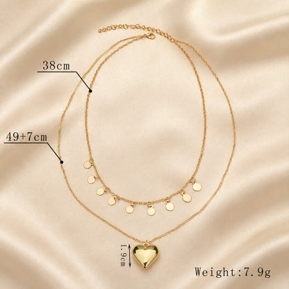 Sweet Heart Shape Necklace For Women In Gold Featuring KC Golden Plated Zinc Alloy With Imitation Pearl Inlay