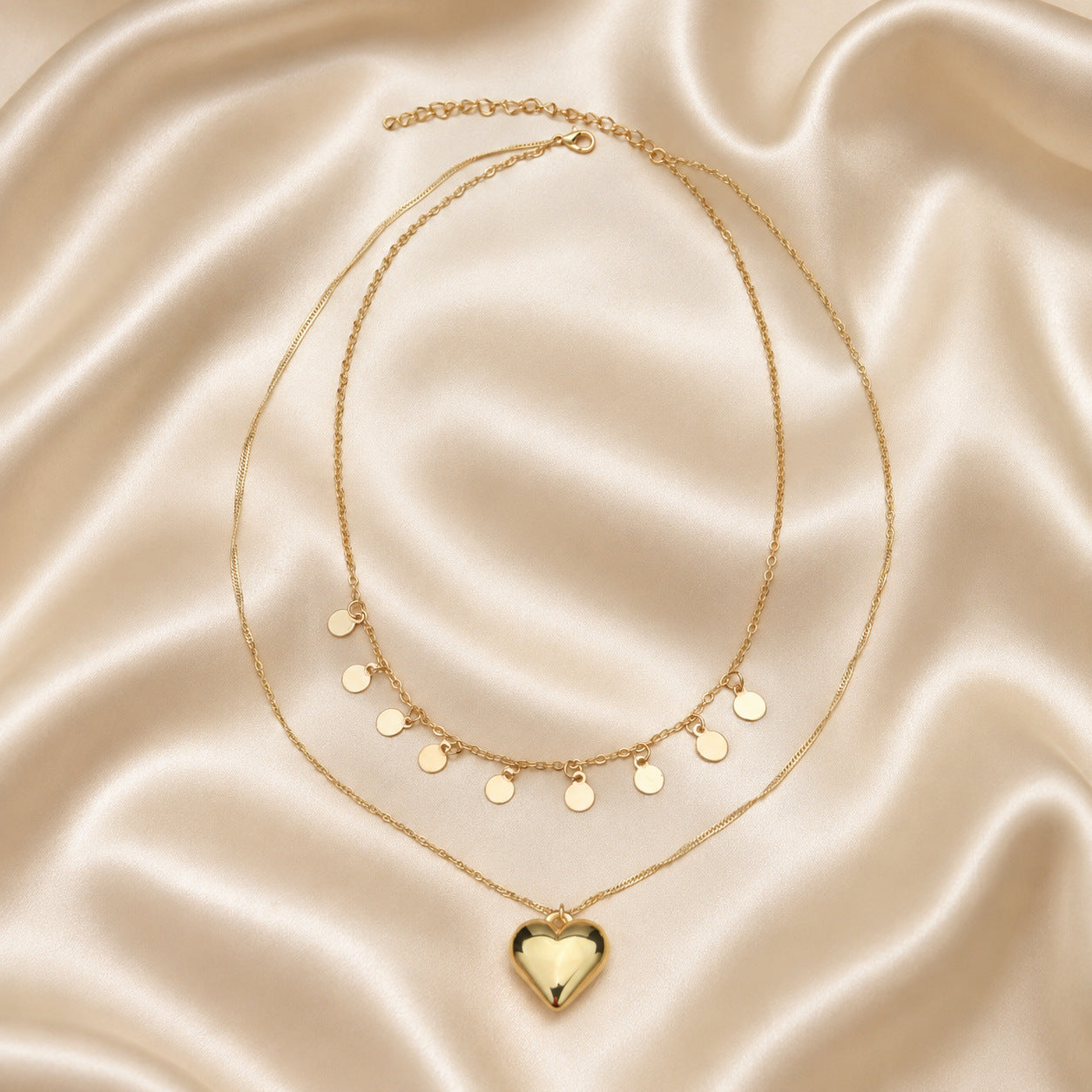Sweet Heart Shape Necklace For Women In Gold Featuring KC Golden Plated Zinc Alloy With Imitation Pearl Inlay