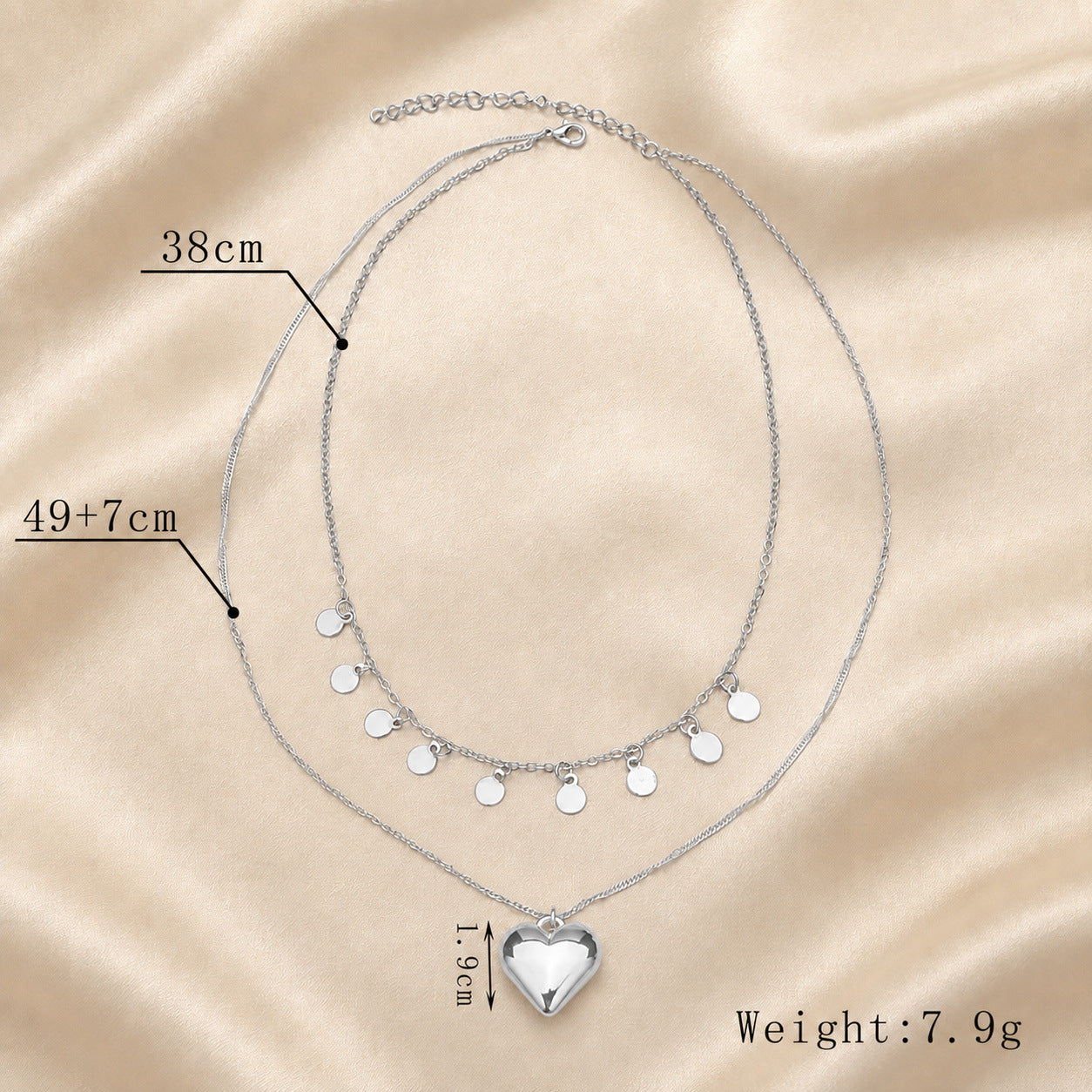 Sweet Heart Shape Necklace For Women In Gold Featuring KC Golden Plated Zinc Alloy With Imitation Pearl Inlay
