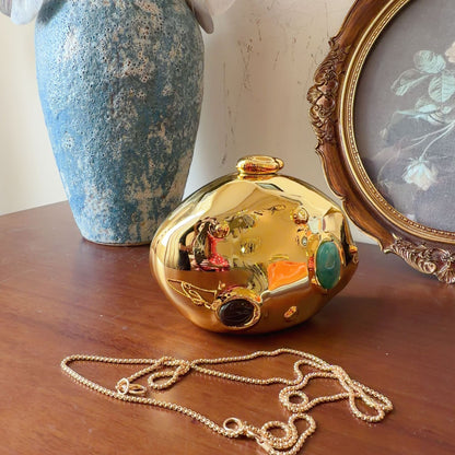 Multicolor Round Acrylic Evening Bag For Women Featuring Chain Strap, Stylish And Elegant Design