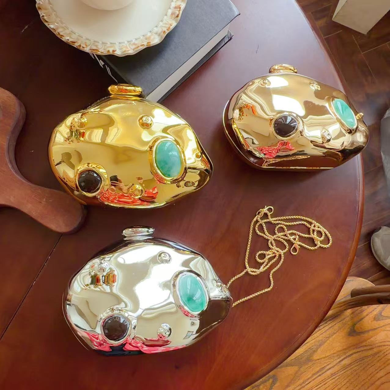 Multicolor Round Acrylic Evening Bag For Women Featuring Chain Strap, Stylish And Elegant Design