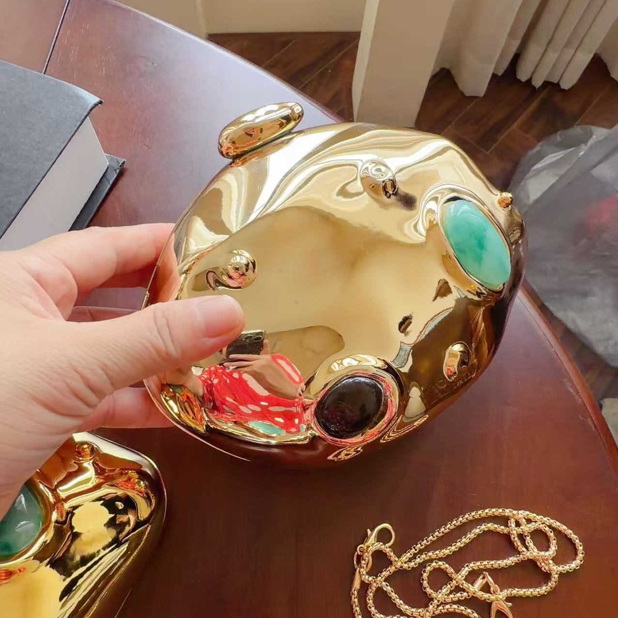 Multicolor Round Acrylic Evening Bag For Women Featuring Chain Strap, Stylish And Elegant Design