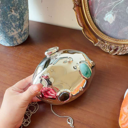 Multicolor Round Acrylic Evening Bag For Women Featuring Chain Strap, Stylish And Elegant Design