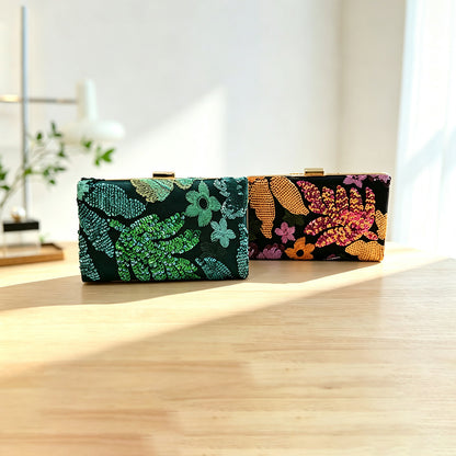 Women’s Square Sequins Clutch Bag With Top Handle, Polyester Evening Bag Featuring Shiny Sequins