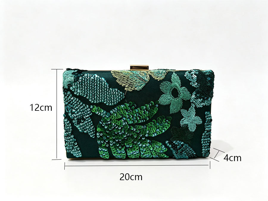 Women’s Square Sequins Clutch Bag With Top Handle, Polyester Evening Bag Featuring Shiny Sequins