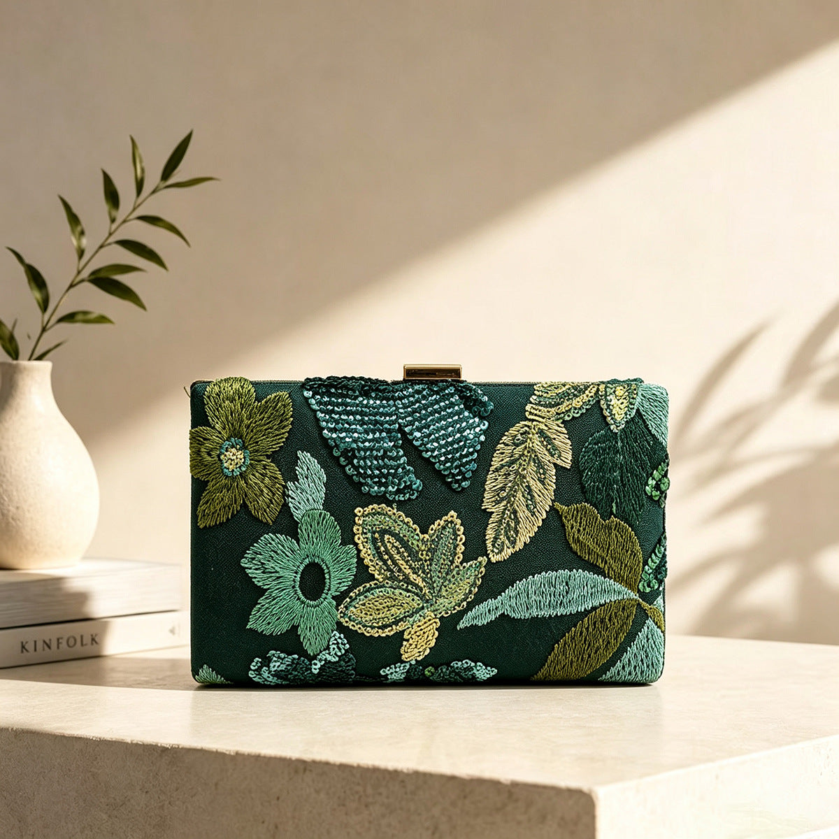 Women’s Square Sequins Clutch Bag With Top Handle, Polyester Evening Bag Featuring Shiny Sequins