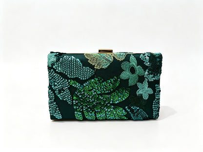Women’s Square Sequins Clutch Bag With Top Handle, Polyester Evening Bag Featuring Shiny Sequins
