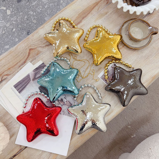 Heart-shaped Star Acrylic Evening Bag For Women With Chain Strap, Perfect For Spring