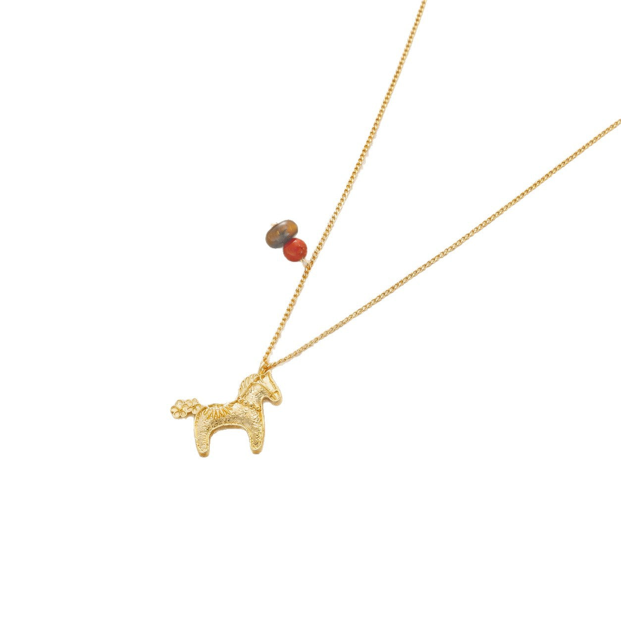Handmade Horse Necklace For Women In Simple Style, Brass Material With KC Golden Electroplated Finish And Handmade Chain