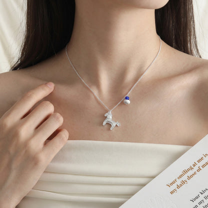 Handmade Horse Necklace For Women In Simple Style, Brass Material With KC Golden Electroplated Finish And Handmade Chain