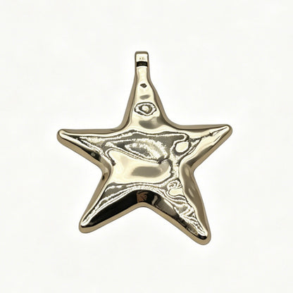 Simple Style Star Pendant In Zinc Alloy With Electroplated Gold Plating, Perfect For Summer Wear