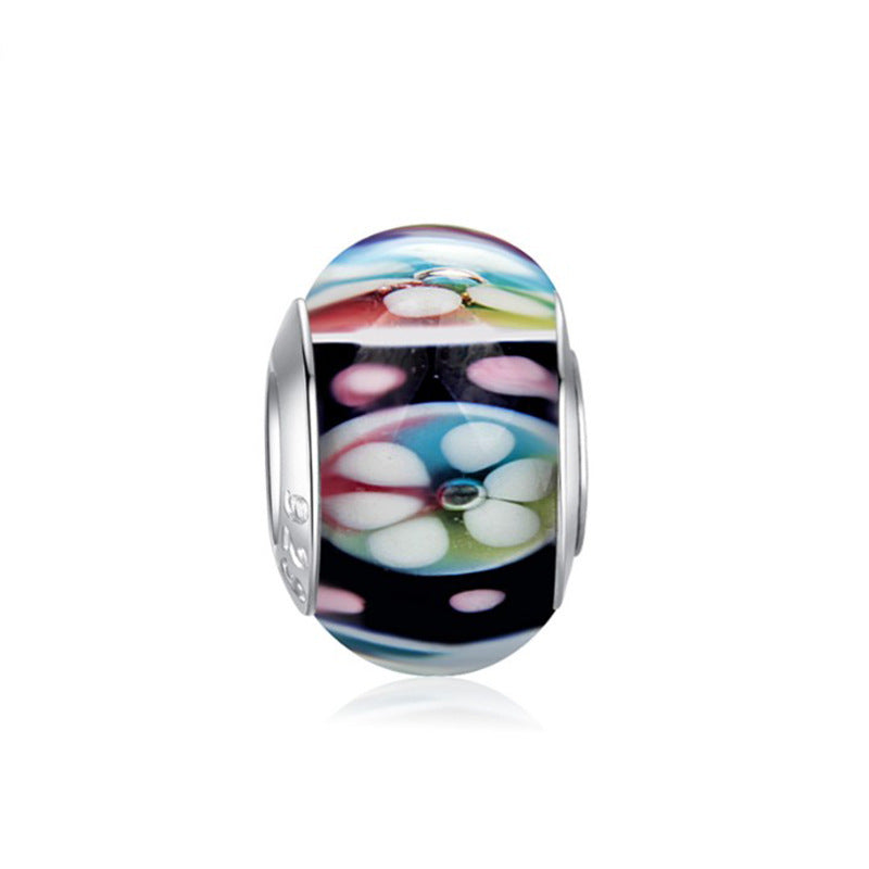 Electroplated Glass Flower Beads For Jewelry Making, Handmade Jewelry Accessories In Colour