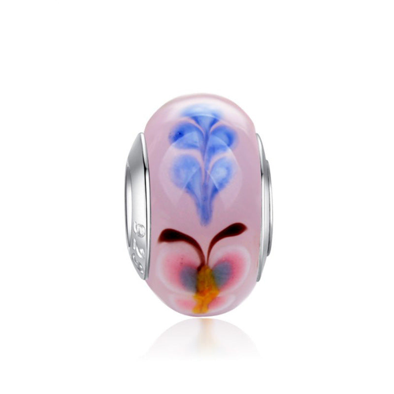 Electroplated Glass Flower Beads For Jewelry Making, Handmade Jewelry Accessories In Colour