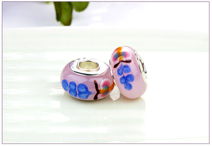 Electroplated Glass Flower Beads For Jewelry Making, Handmade Jewelry Accessories In Colour