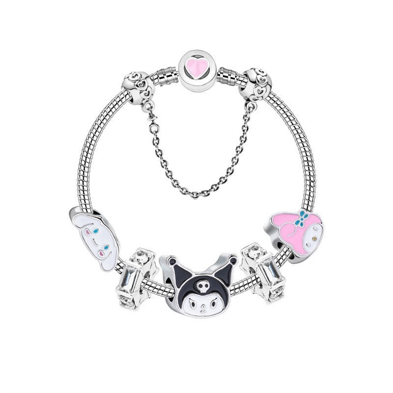 Original Design Crown Alloy Chain Featuring Electroplated Craftsmanship With Silver Beaded Chain Jewelry Accessories