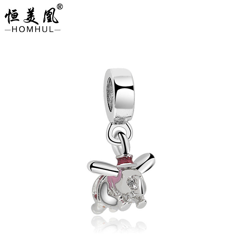 Cute Dog Alloy Beads For Jewelry Making With Electroplated Gold Finish, Perfect Jewelry Accessories