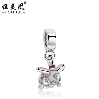 Cute Dog Alloy Beads For Jewelry Making With Electroplated Gold Finish, Perfect Jewelry Accessories