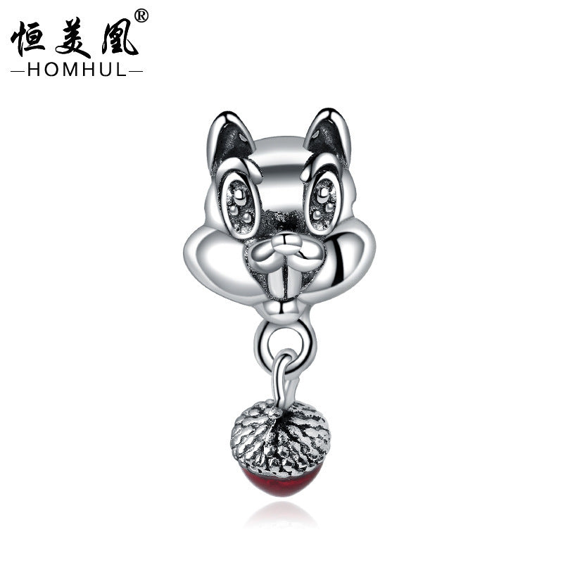 Cute Dog Alloy Beads For Jewelry Making With Electroplated Gold Finish, Perfect Jewelry Accessories