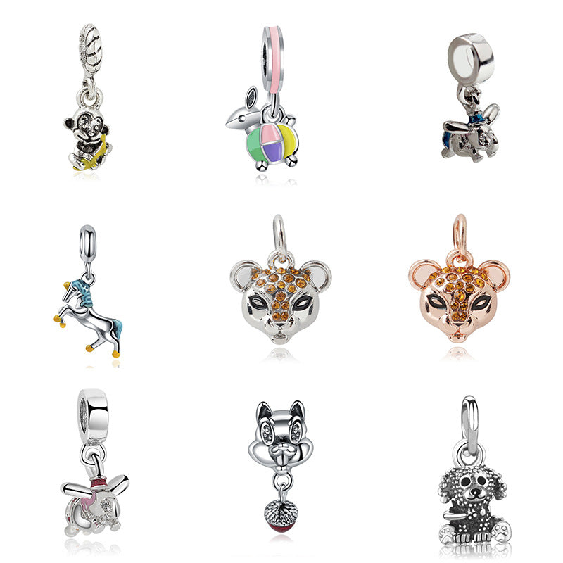 Cute Dog Alloy Beads For Jewelry Making With Electroplated Gold Finish, Perfect Jewelry Accessories