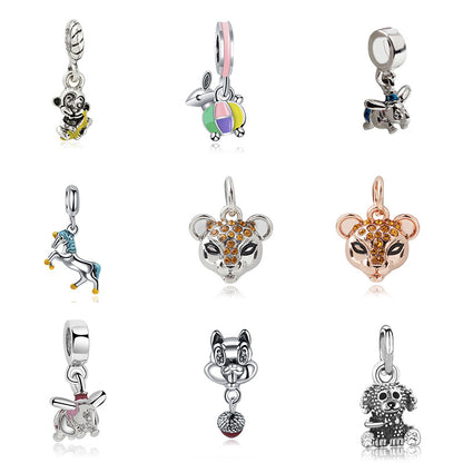 Cute Dog Alloy Beads For Jewelry Making With Electroplated Gold Finish, Perfect Jewelry Accessories